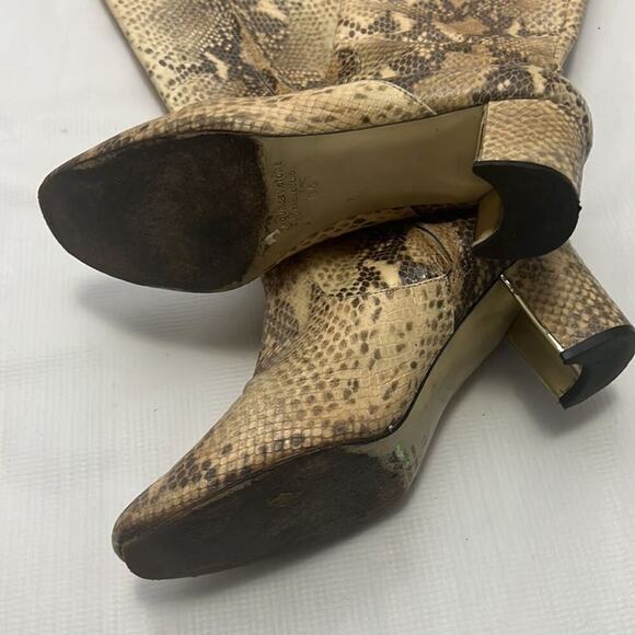 POUR LA VICTOIRE LEATHER SNAKESKIN KNEE HIGH BOOTS SIZE 8.5 - Picture 6 of 13